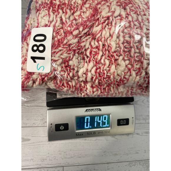 Free People Womans Stretchy Red & Cream V Neck Knit Sweater Top M - Picture 11 of 11